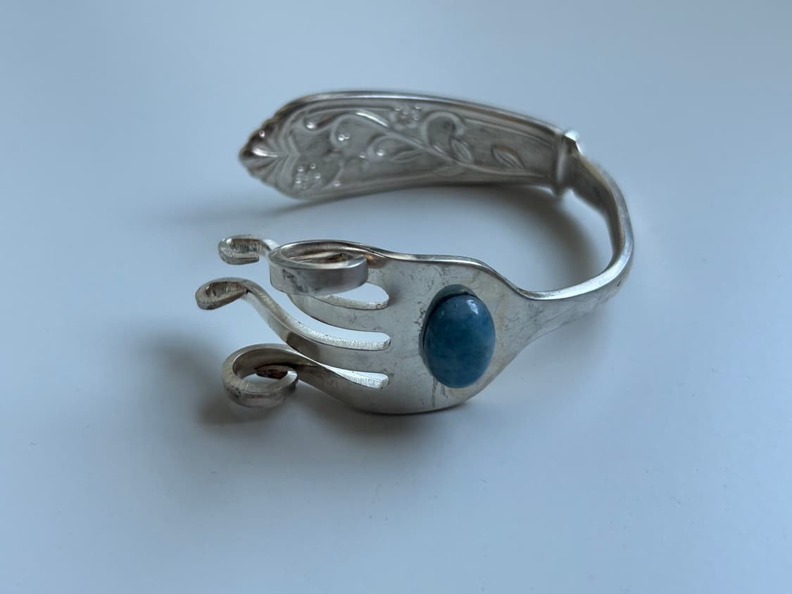 빈티지 아쿠아마린 포크뱅글 L 상품이미지1