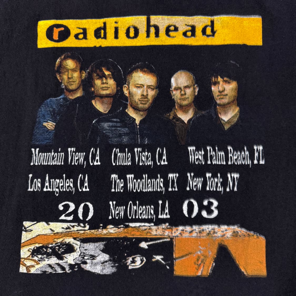 빈티지 2003 Radiohead 라디오헤드 투어 티셔츠 상품이미지4