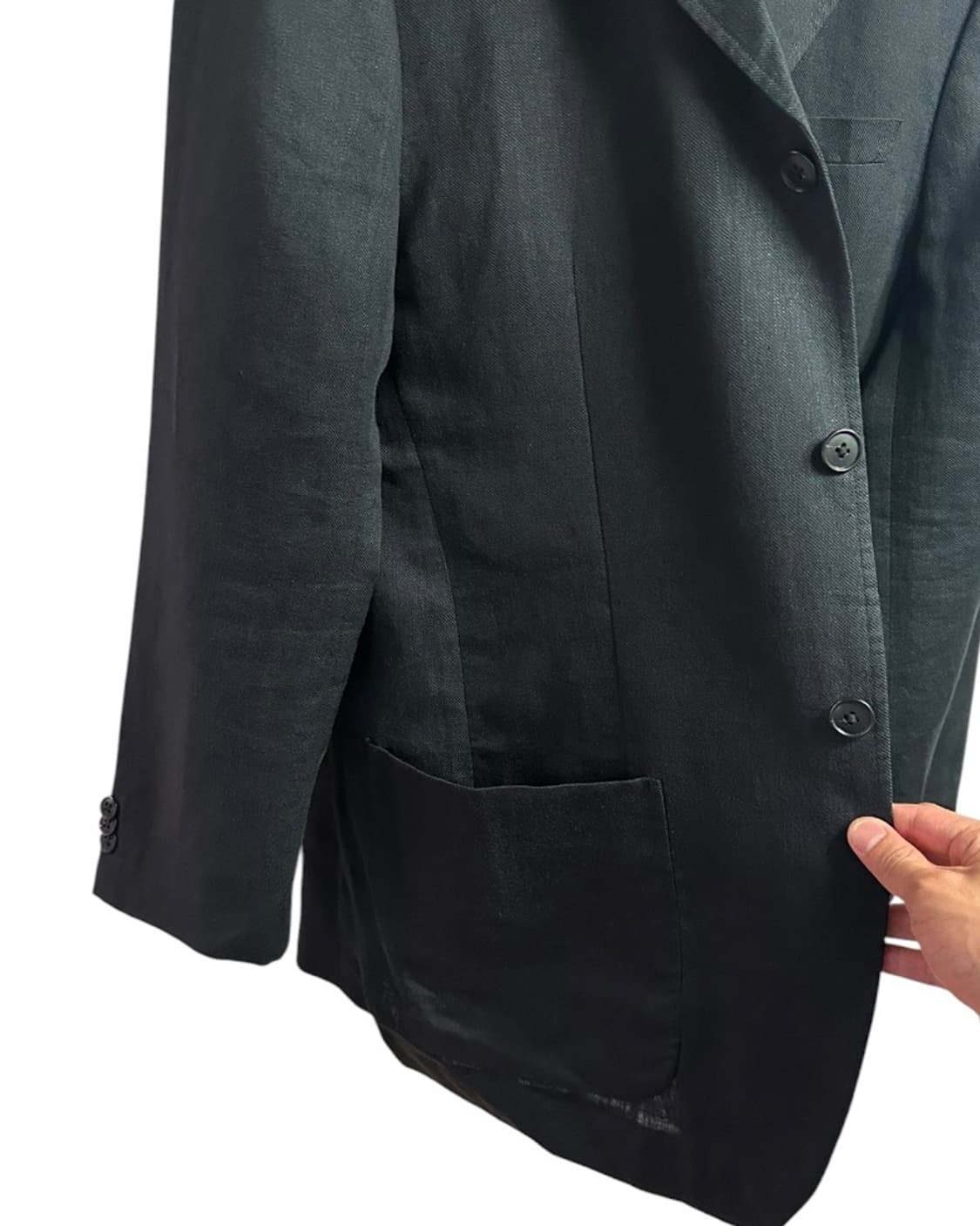 일본 유니클로 린넨 블레이져 자켓 블랙 XL size 상품이미지3