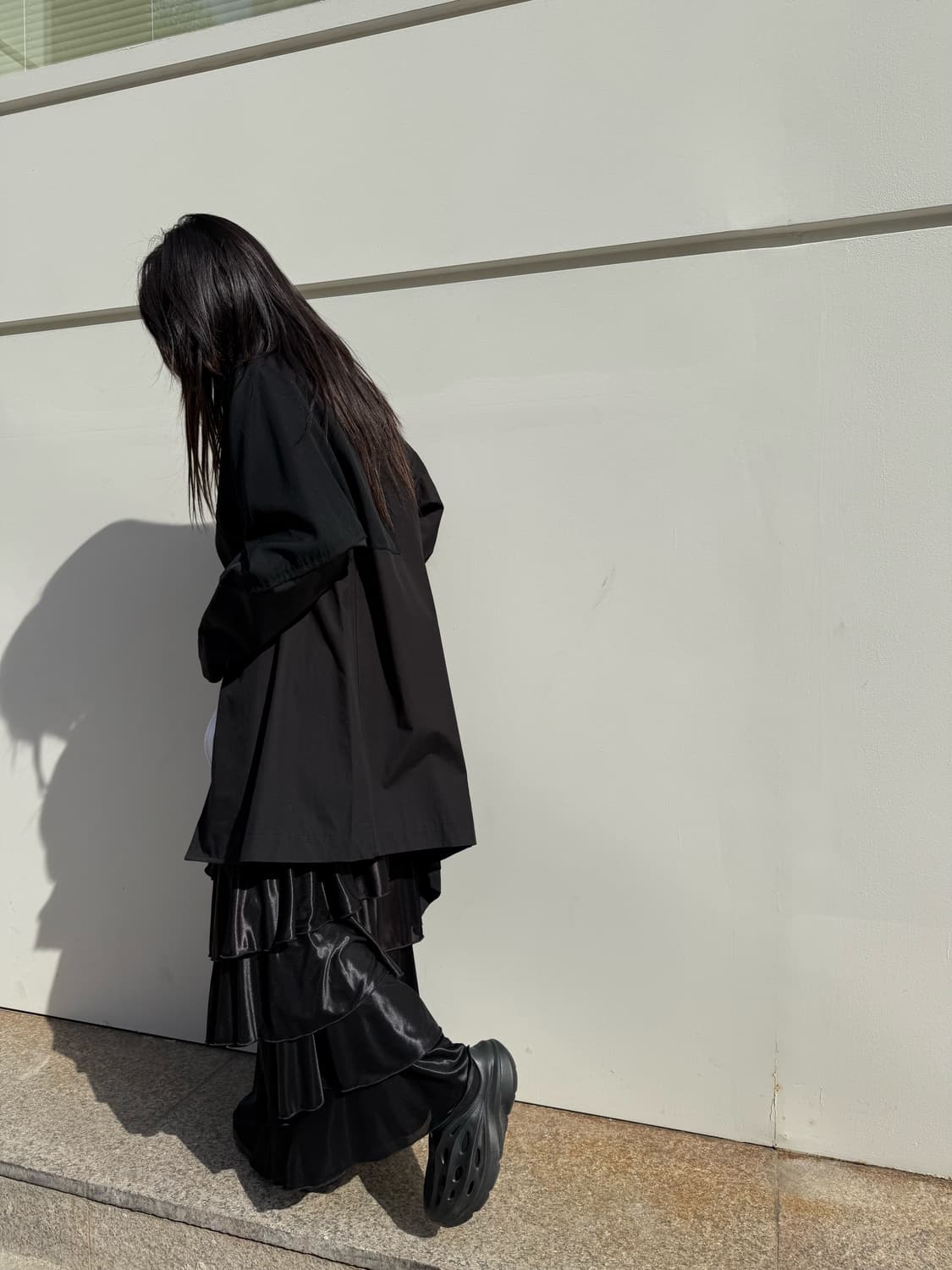 새틴 프릴 롱 스커트 상품이미지10