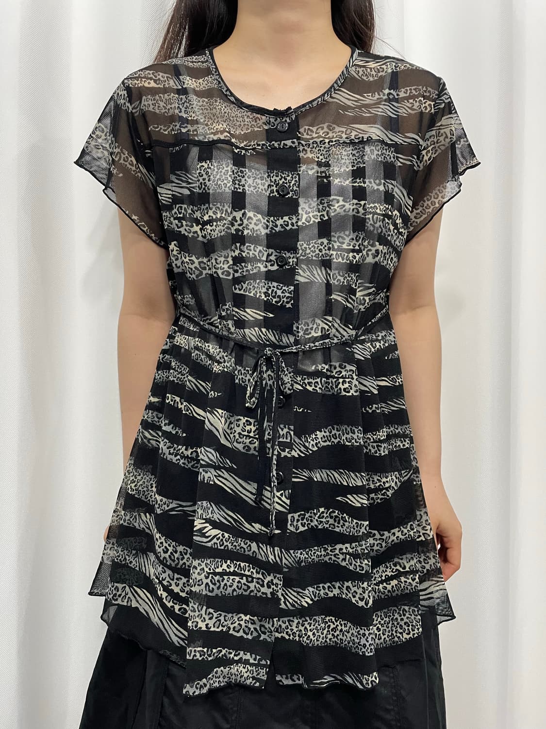 leopard mesh cardigan 상품이미지1