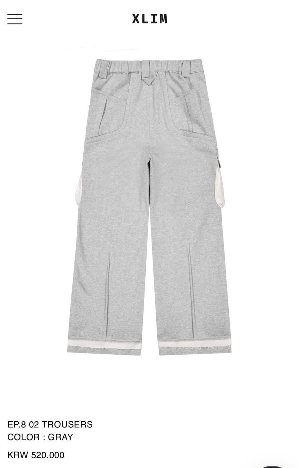 XLIM EP.8 TROUSERS 그레이 (L) 판매 상품이미지2