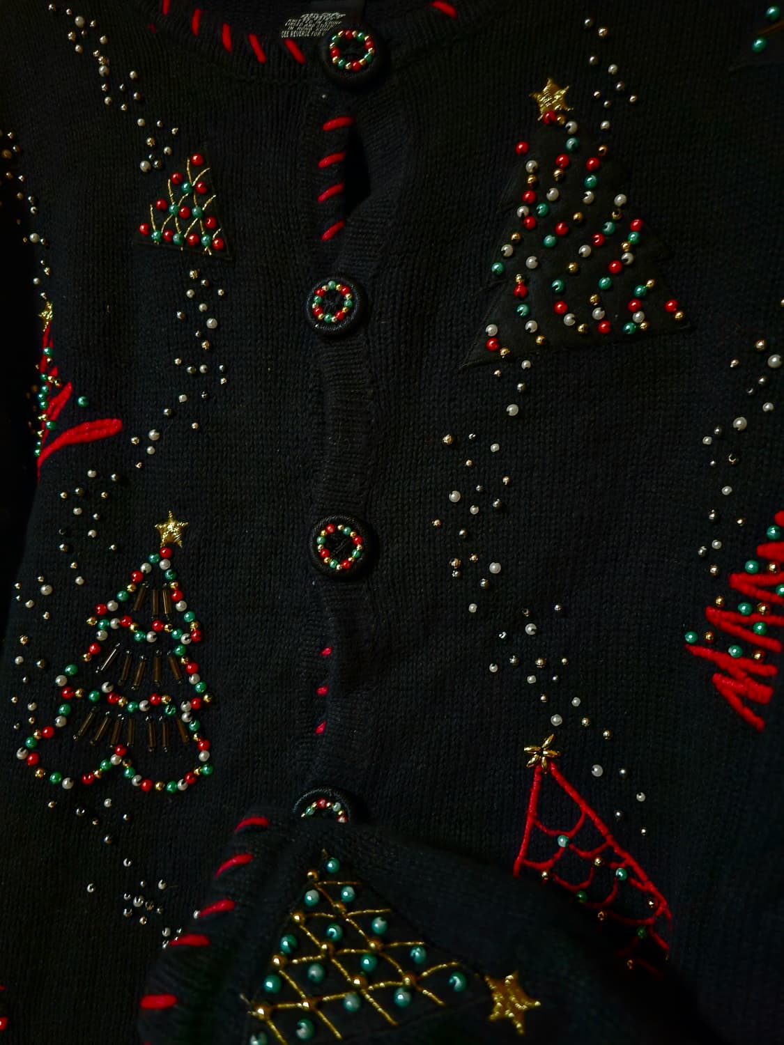 스웨덴크리스마스비즈블랙가디건 상품이미지2