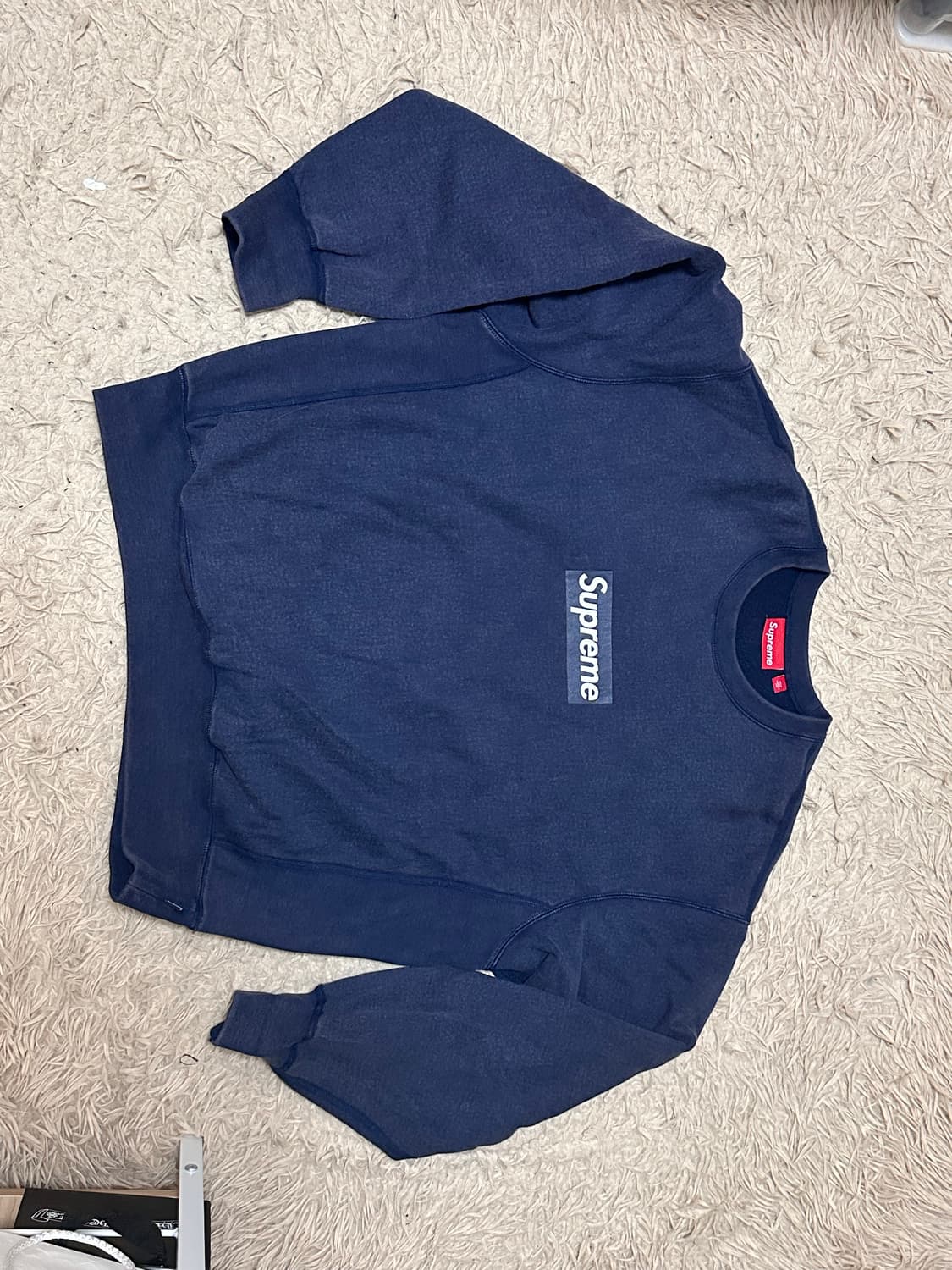 슈프림 박스로고 스웻셔츠 네이비 m 상품이미지3