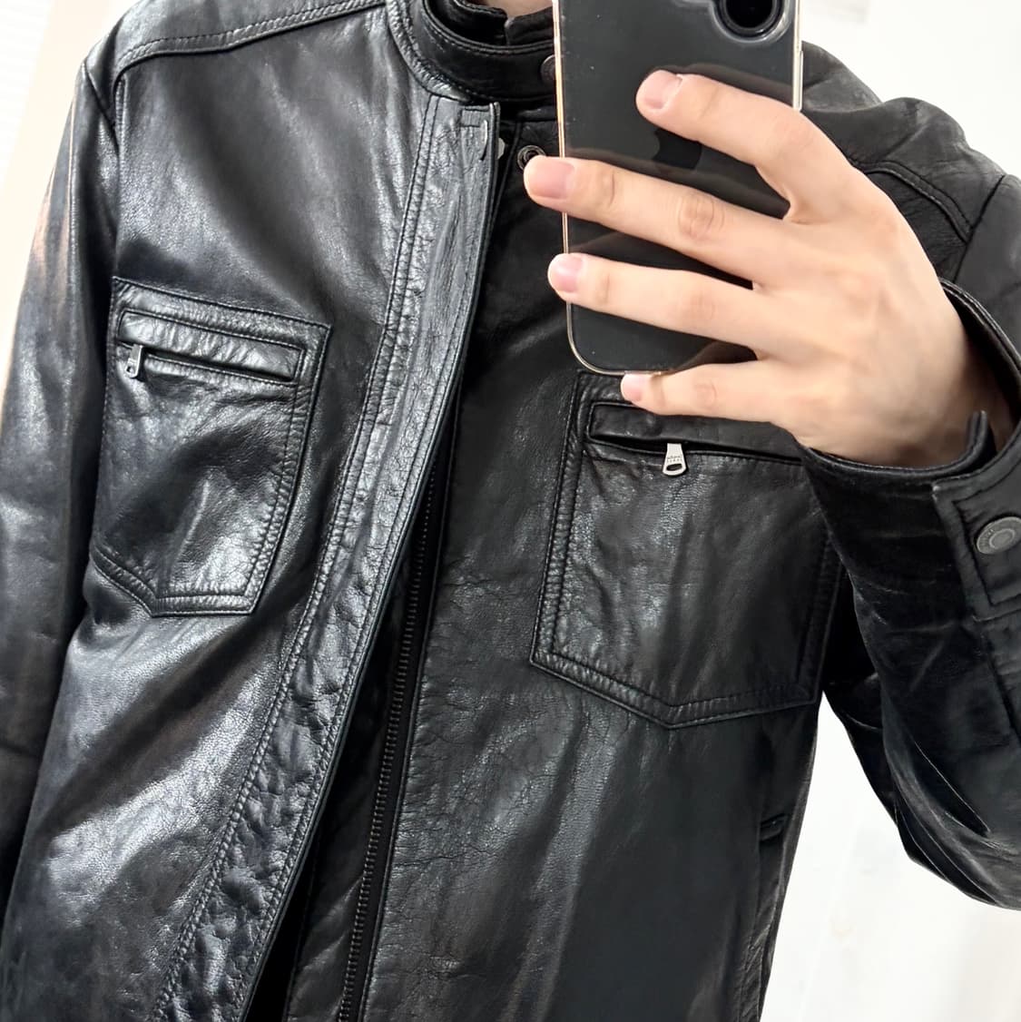 캘빈클라인 투웨이 염소가죽 라이더 자켓 상품이미지3