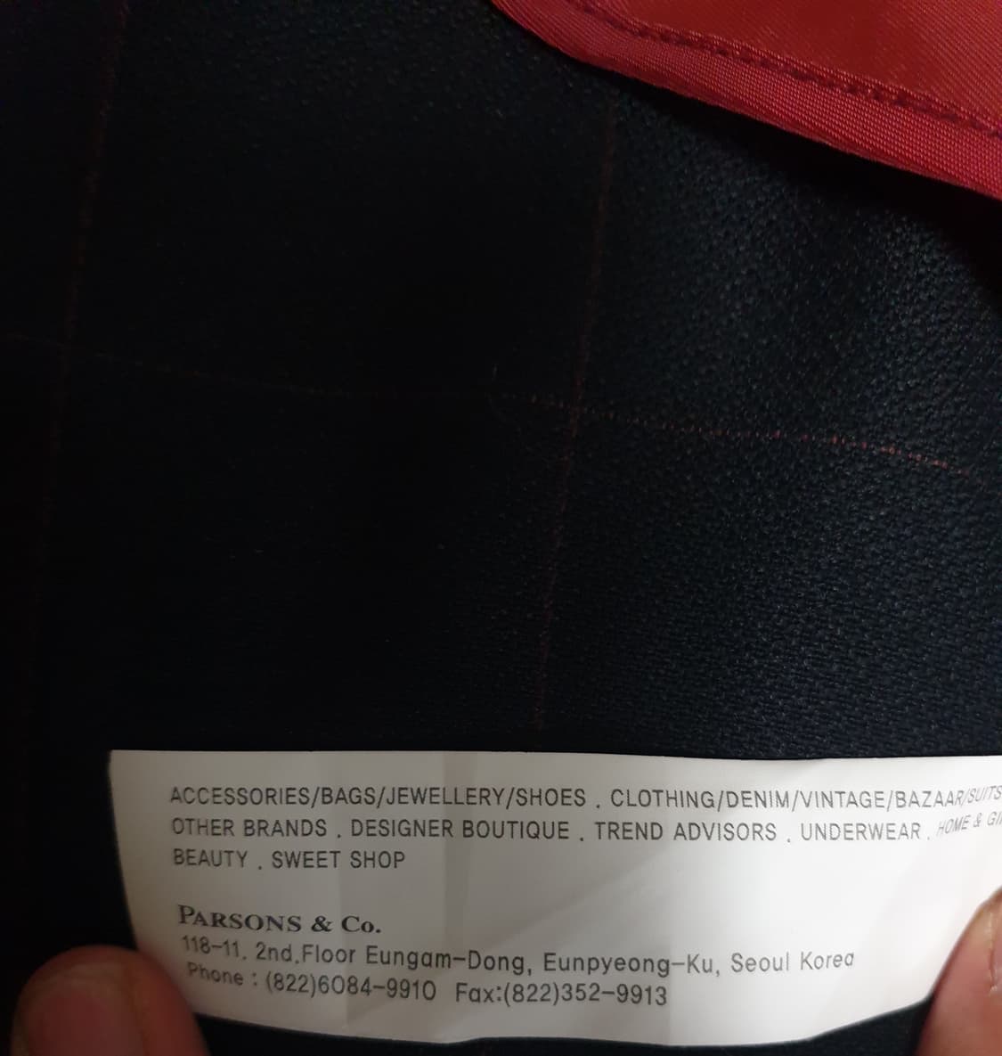 PARSONS 울 체크 블레이저 정장 자켓 블랙 (F) 상품이미지4