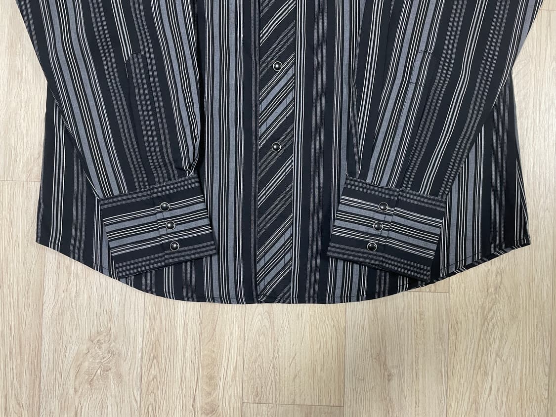 100) 90's 랭글러 블랙 스트라이프 웨스턴셔츠(데드스탁)RRL&폴로 상품이미지9