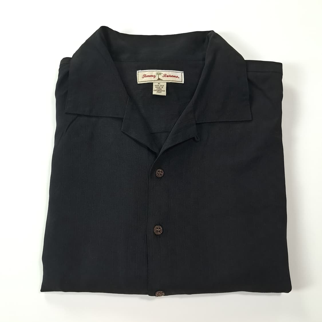 CK953 XL 토미바하마 00s 실크 블랙 하와이안 캠프 셔츠 남방 상품이미지9