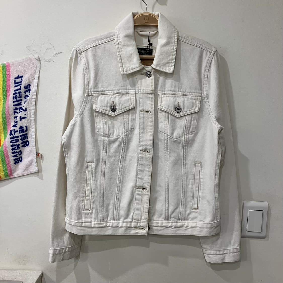 440 아베크롬비 트러커 자켓 화이트 데님 청자켓 상품이미지1