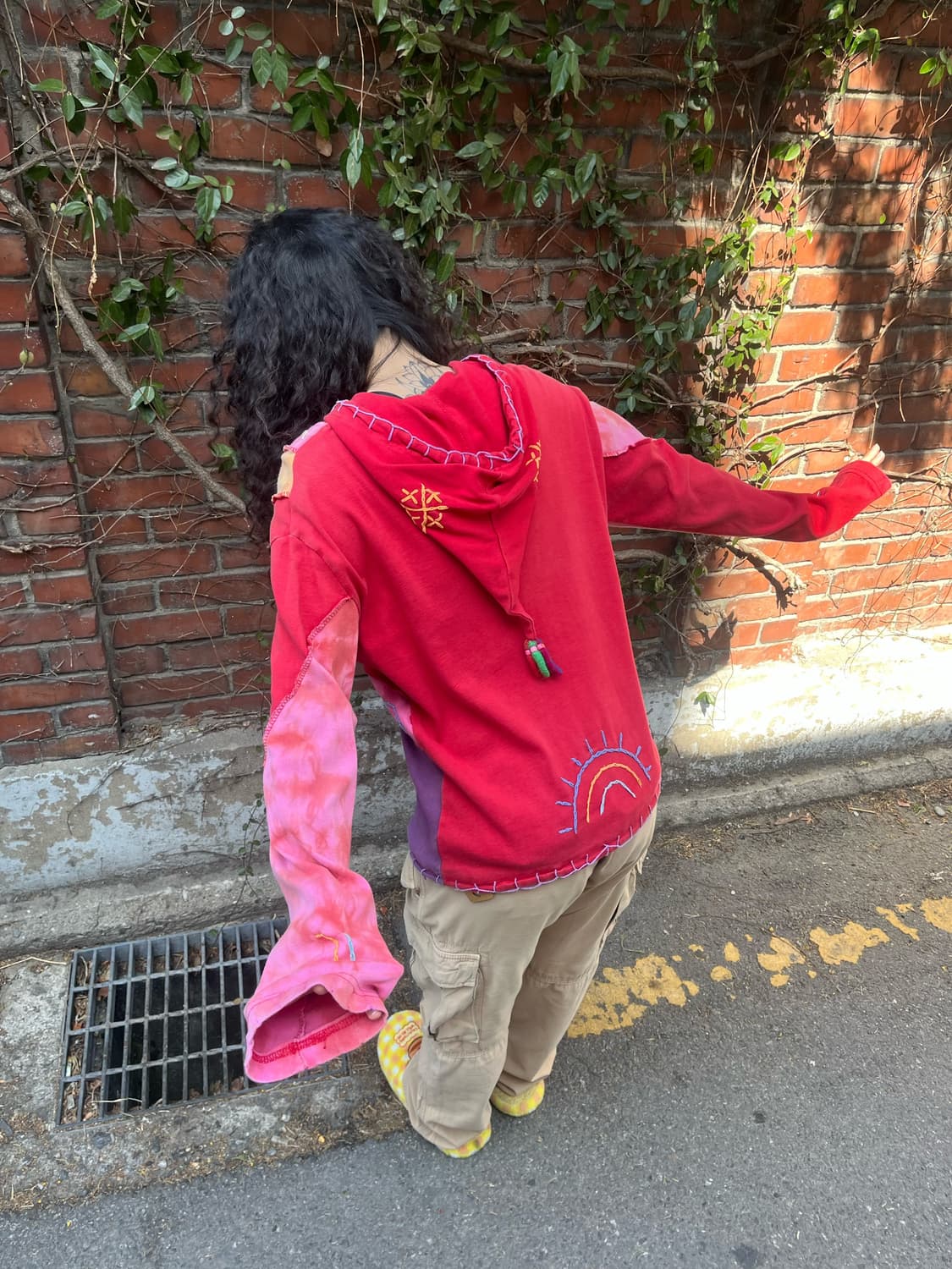 히피 에스닉 패치워크 후드 집업 상품이미지7