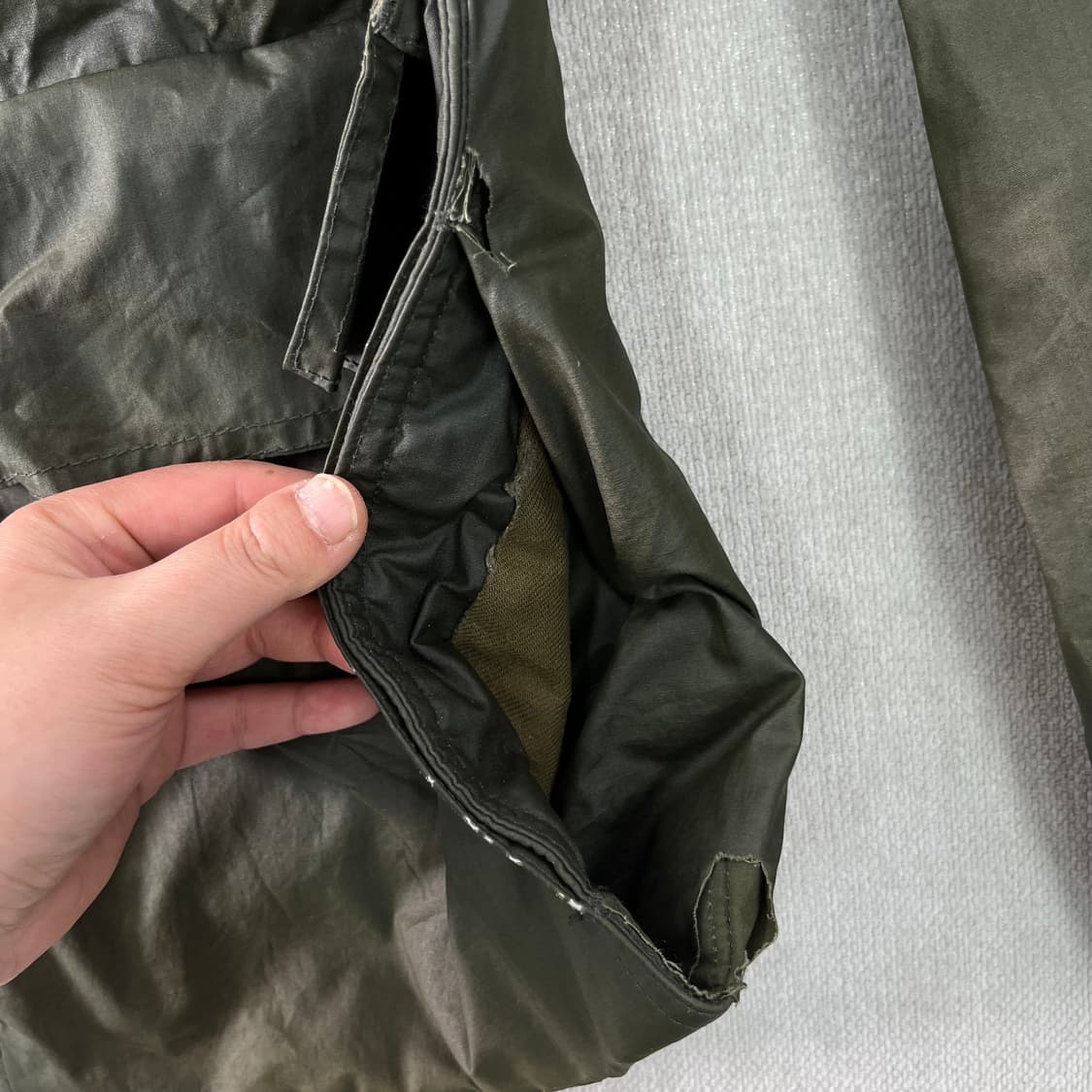 100 버버리 브릿 올리브 왁스 자켓  상품이미지6