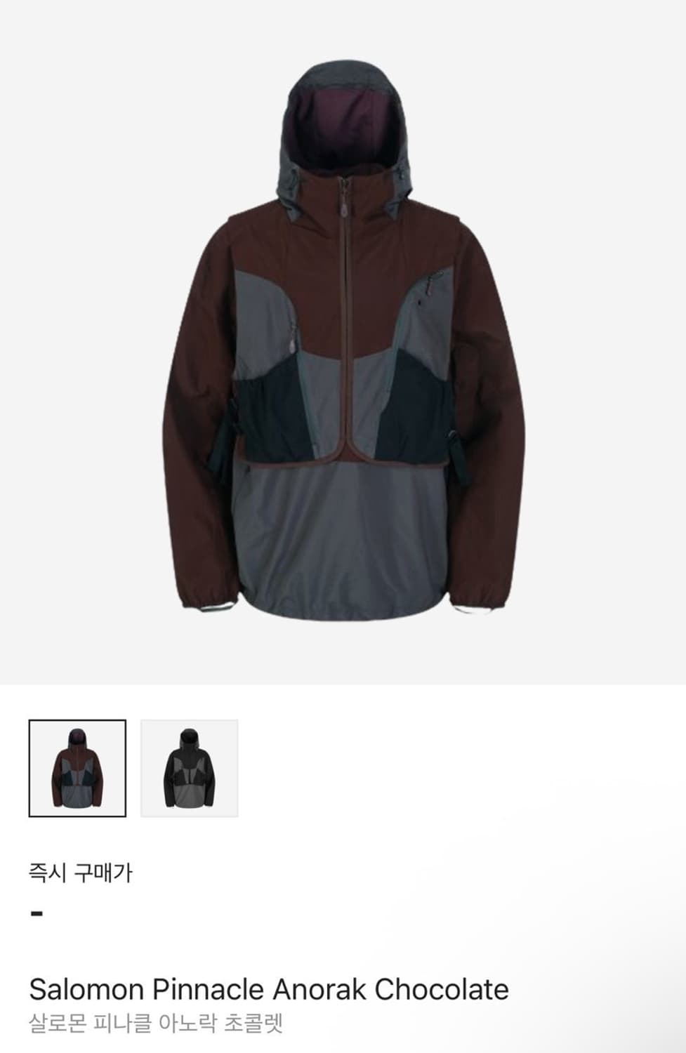Salomon Pinnacle Anorak Chocolate 바람막이 상품이미지1