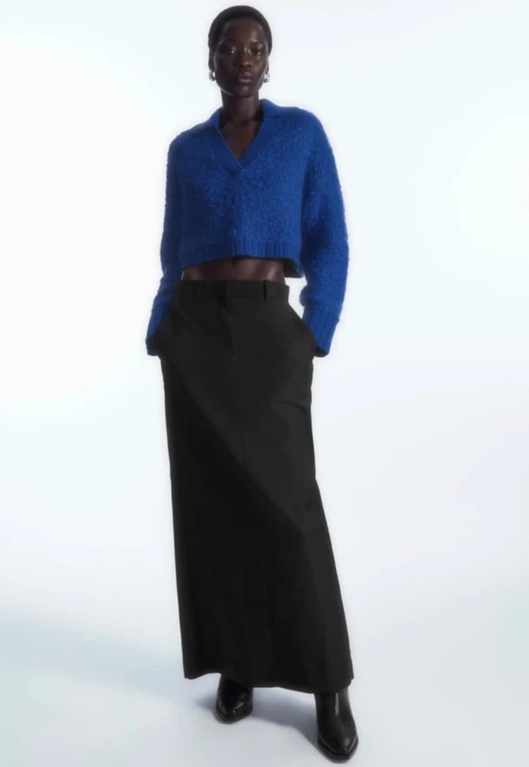 코스 COS 알파카 부클레 크롭 카라 니트 PN6566 상품이미지2