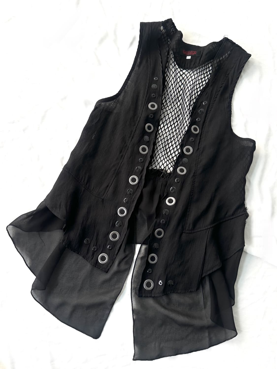 Punching silhouette vest / black 상품이미지1