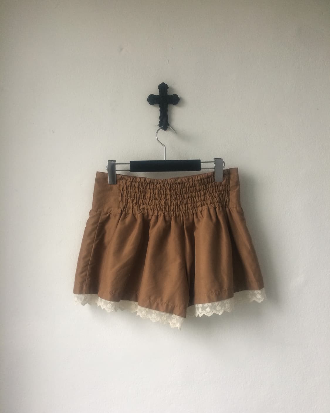 Lace trimming lace up short 상품이미지2