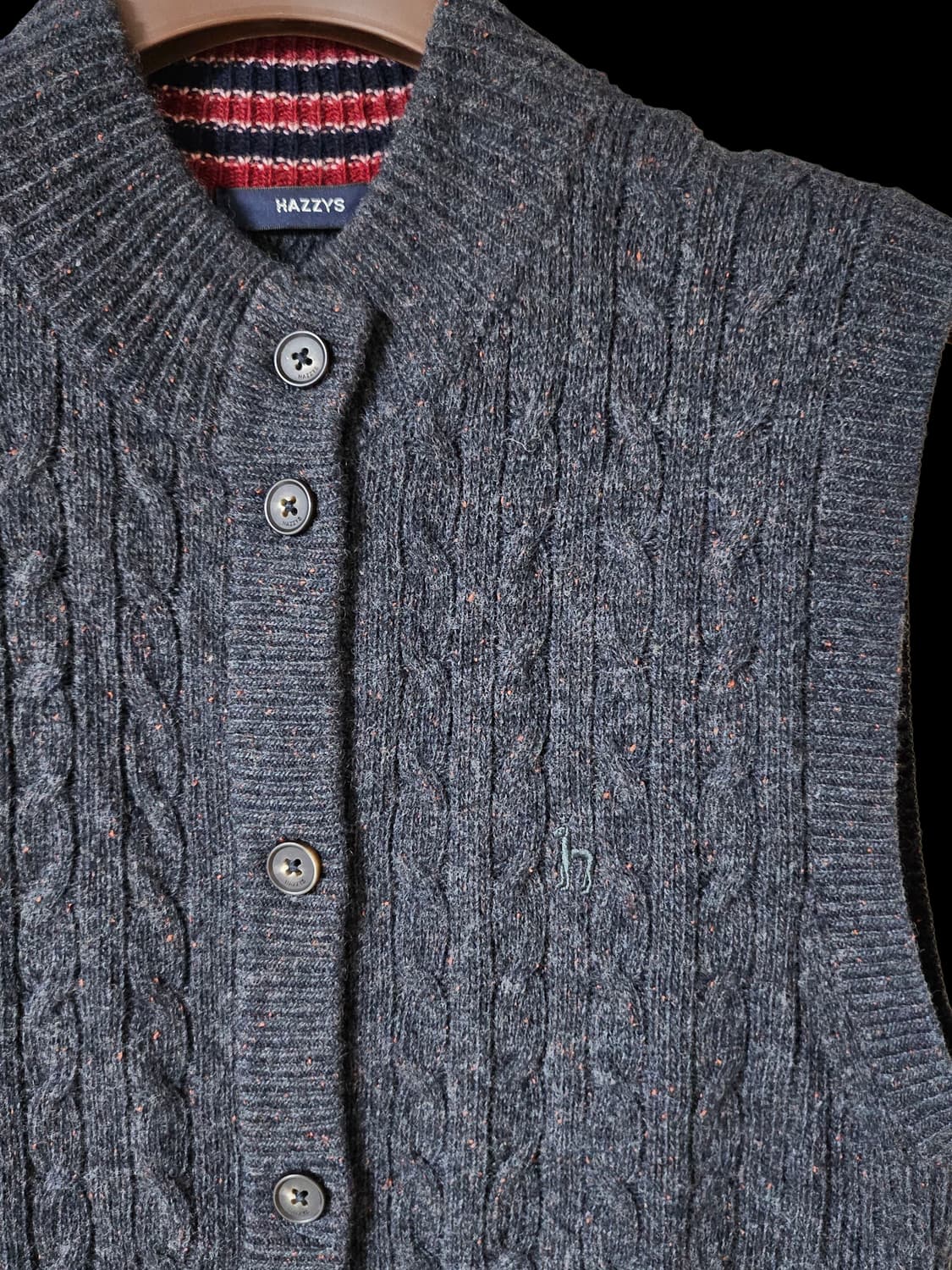 헤지스 미착용/울캐시미어 혼방/차콜 케이블 여성니트 조끼 베스트 55 상품이미지5