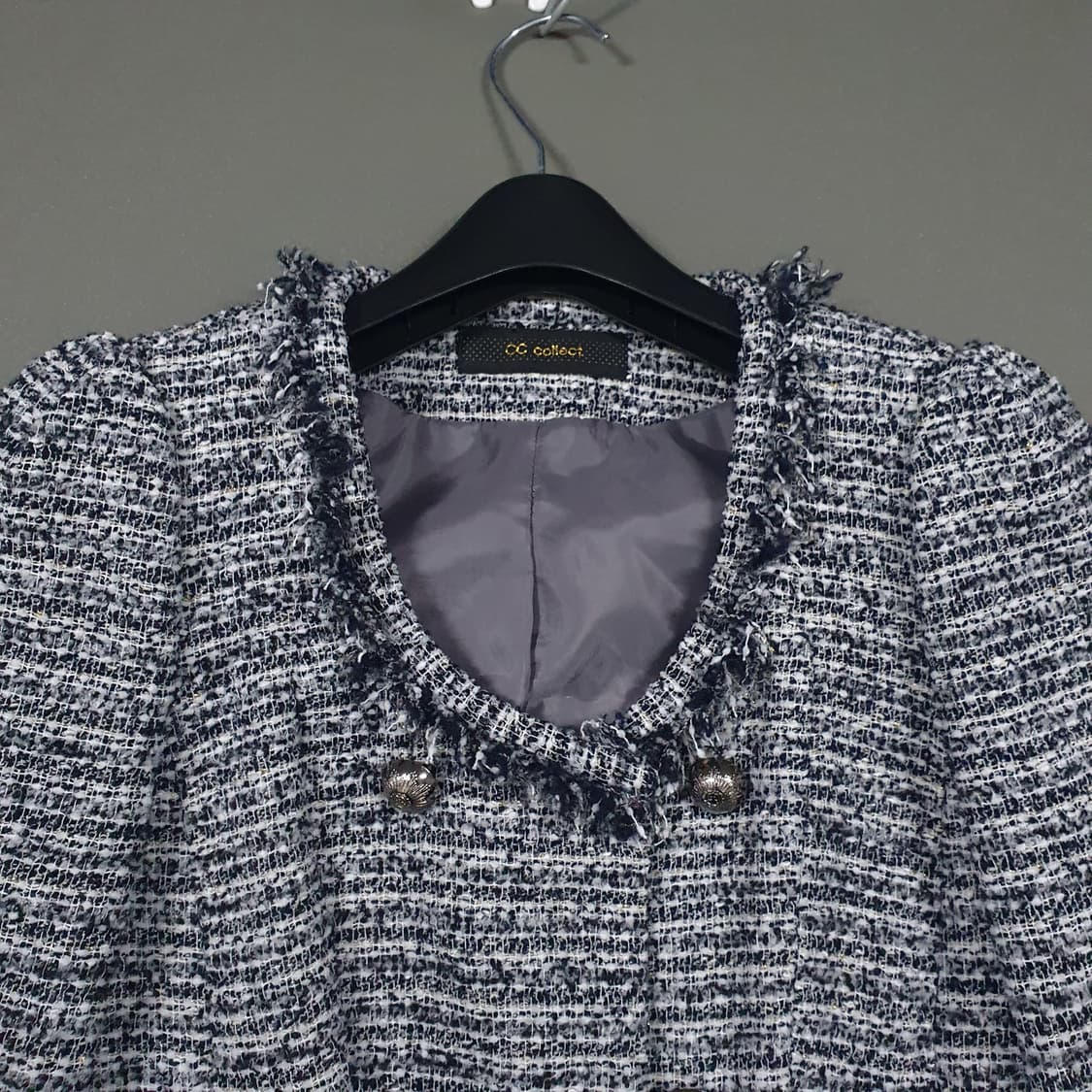 85) 씨씨콜렉트 클래식 트위드 자켓 브레스티드 더블 버튼 프린지 자켓 상품이미지2