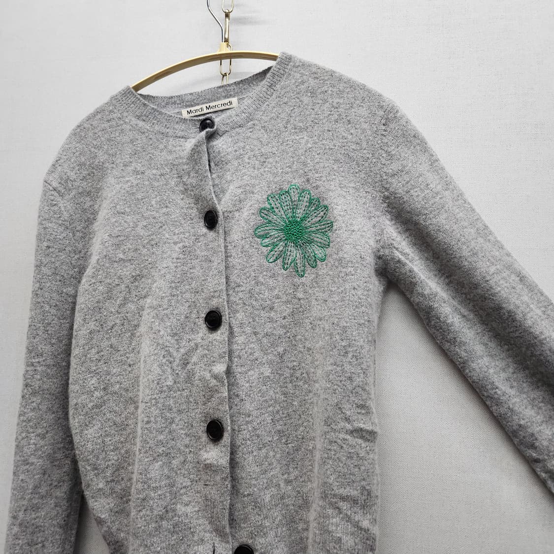 마르디메크르디 플라워 로고 자수 가디건 S 상품이미지2