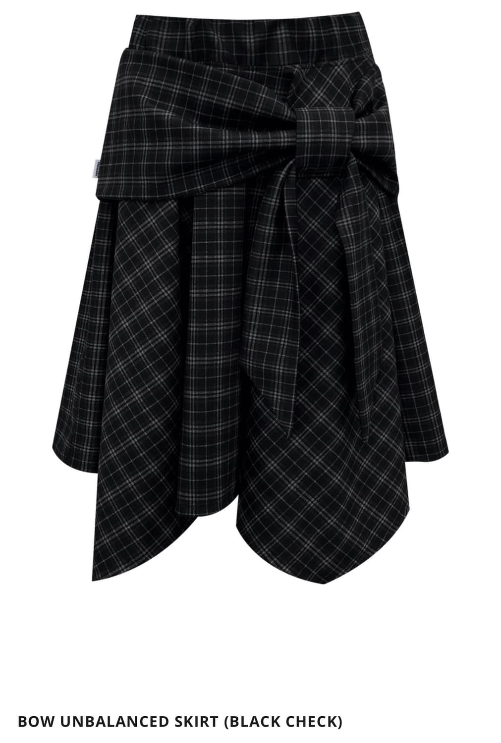 BOW UNBALANCED SKIRT (BLACK CHECK) 상품이미지1