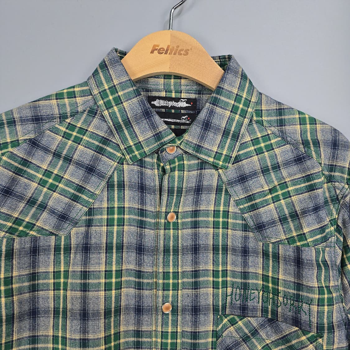 허니오소리 그라데이션 체크셔츠 L 상품이미지2