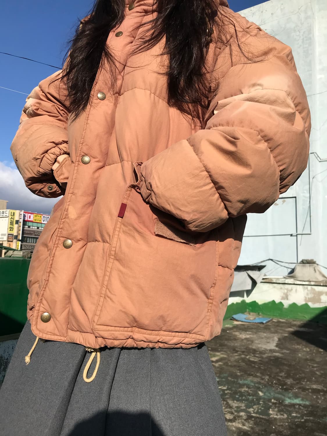 워싱피치 구스다운 패딩 상품이미지6