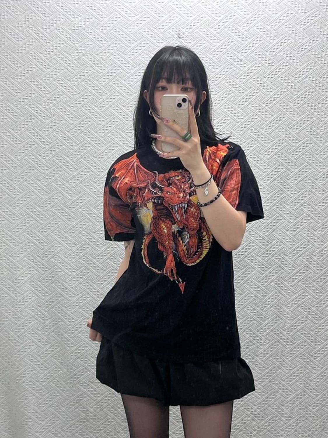 빈티지 스트릿 락펑크 메탈리카 드래곤 반팔티 95 C11822 상품이미지1
