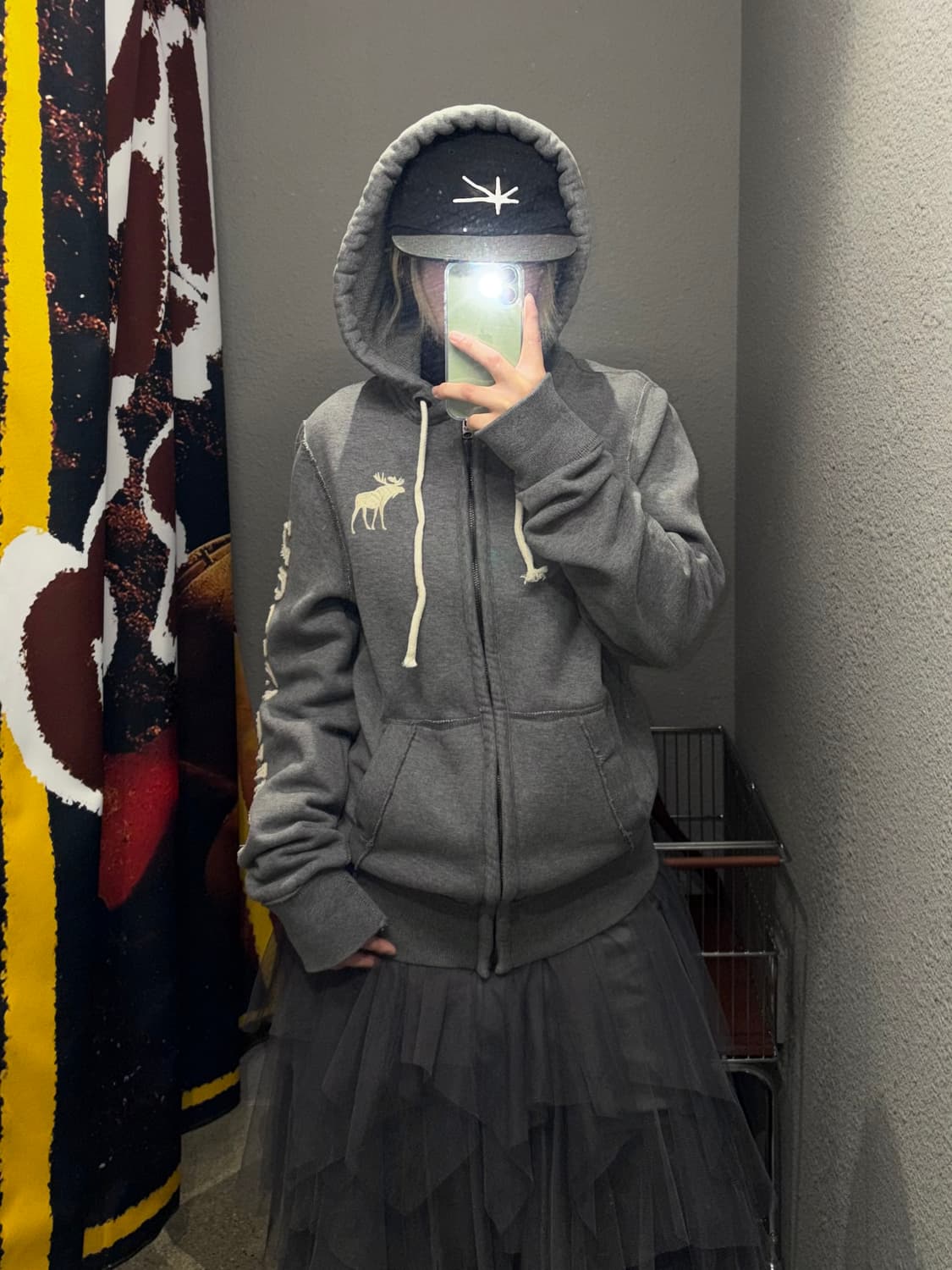 아베크롬비 로고 후드집업 상품이미지3