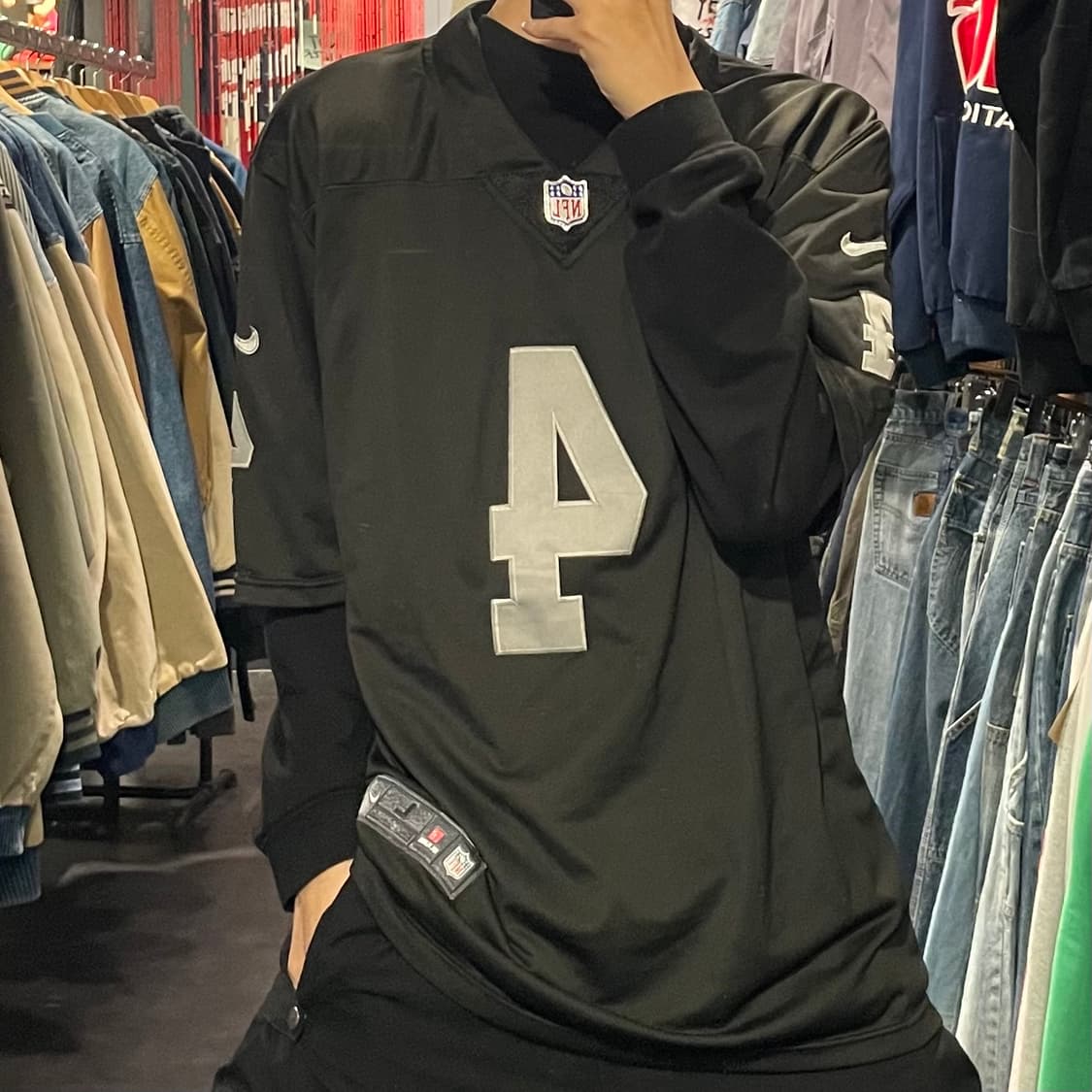[IM] NFL X Nike No.4 CARR 블랙 반팔져지 상품이미지2