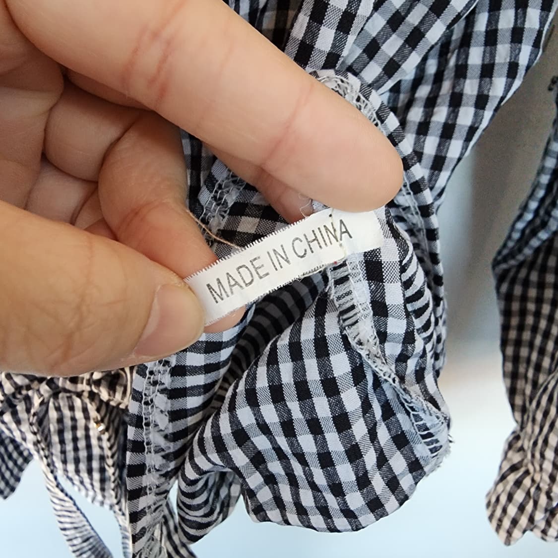 깅엄체크 허리끈 블라우스 상품이미지6