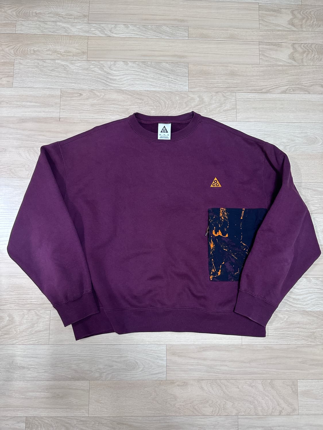 [2XL] 나이키 NRG ACG AOP 크루넥 딥 버건디 스웨트셔츠 상품이미지2