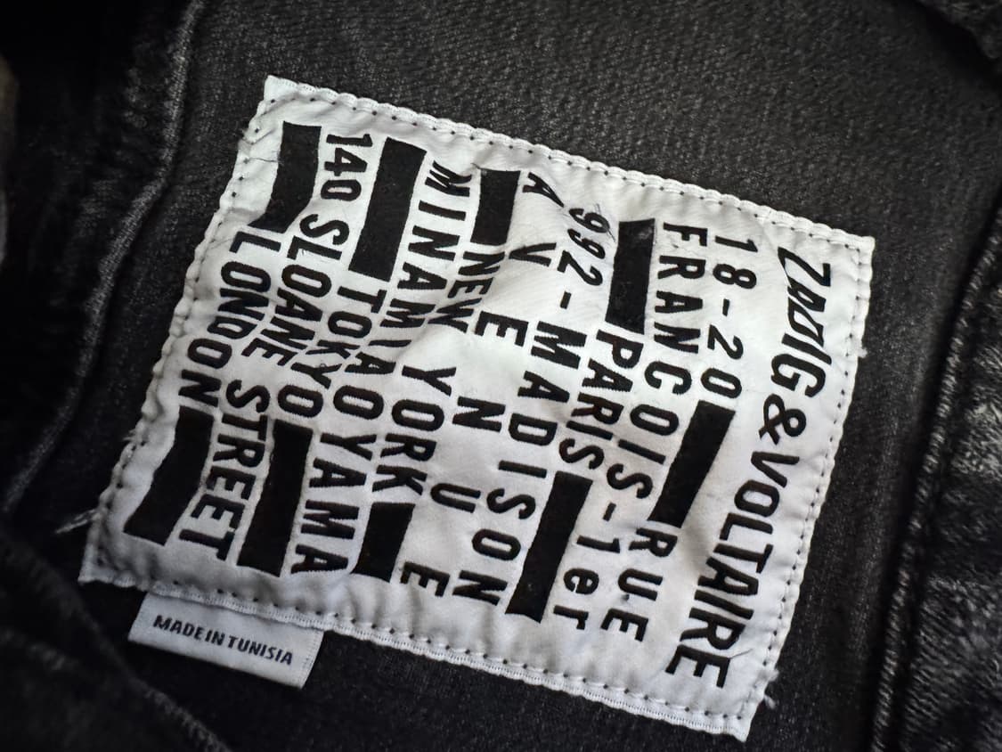 정품!! 여성 일본 쟈딕앤볼테르 빈티지 집업 흑청 자켓 Xs 상품이미지2