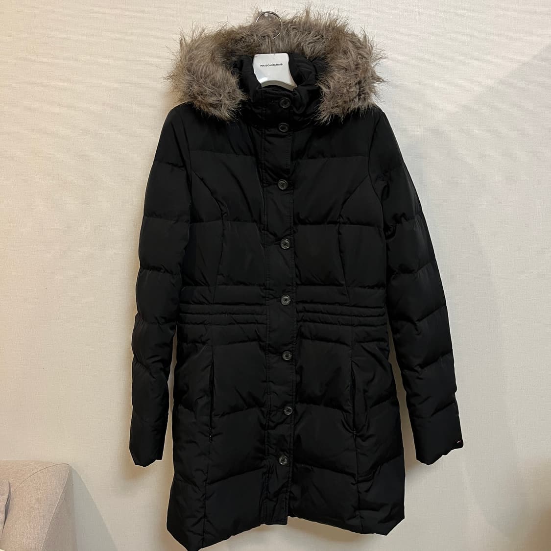 (여성 M) 타미힐피거 오리털 롱패딩 블랙 상품이미지1