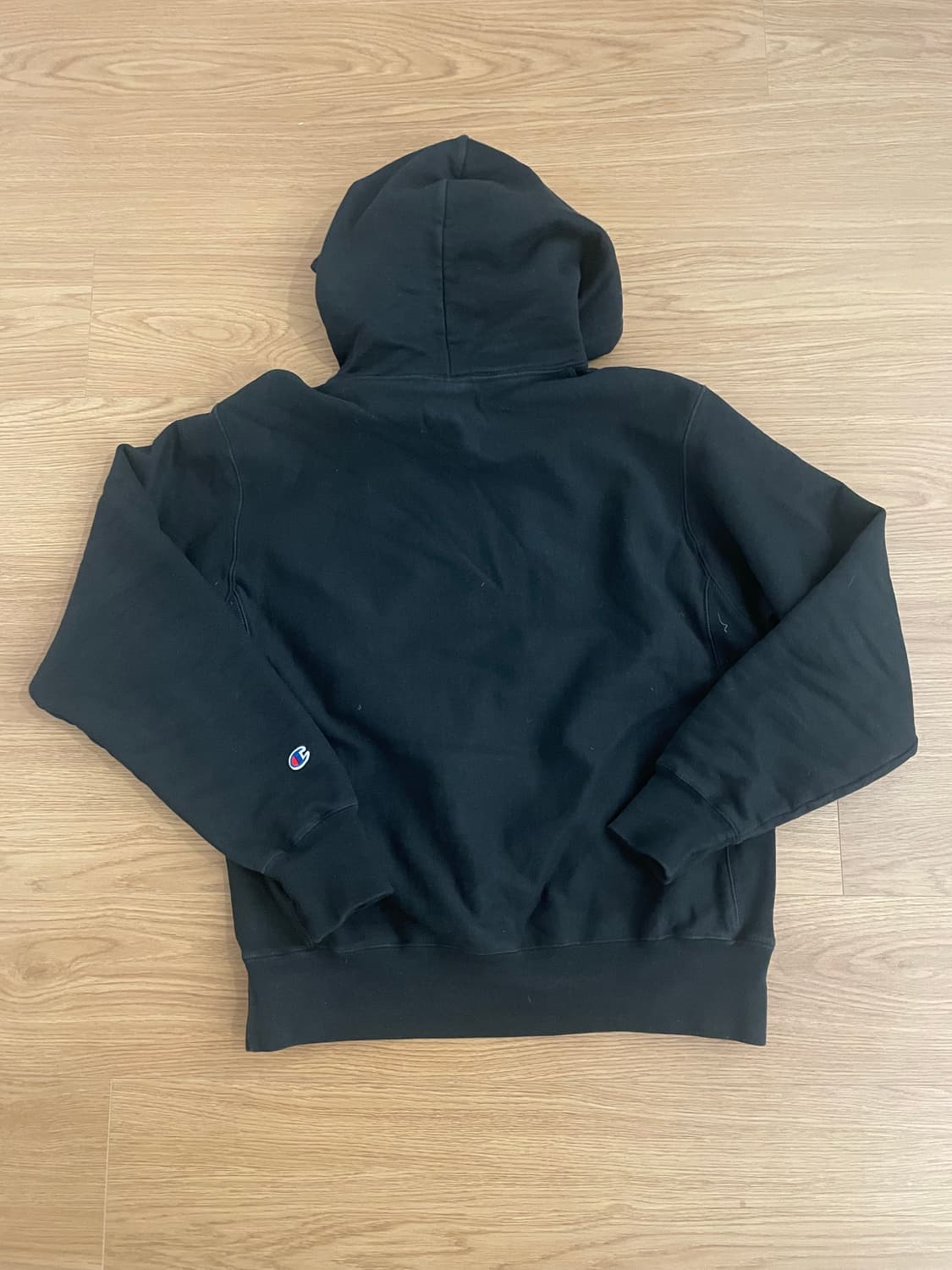 챔피온 리버스위브 후드티 블랙 미디움 상품이미지2