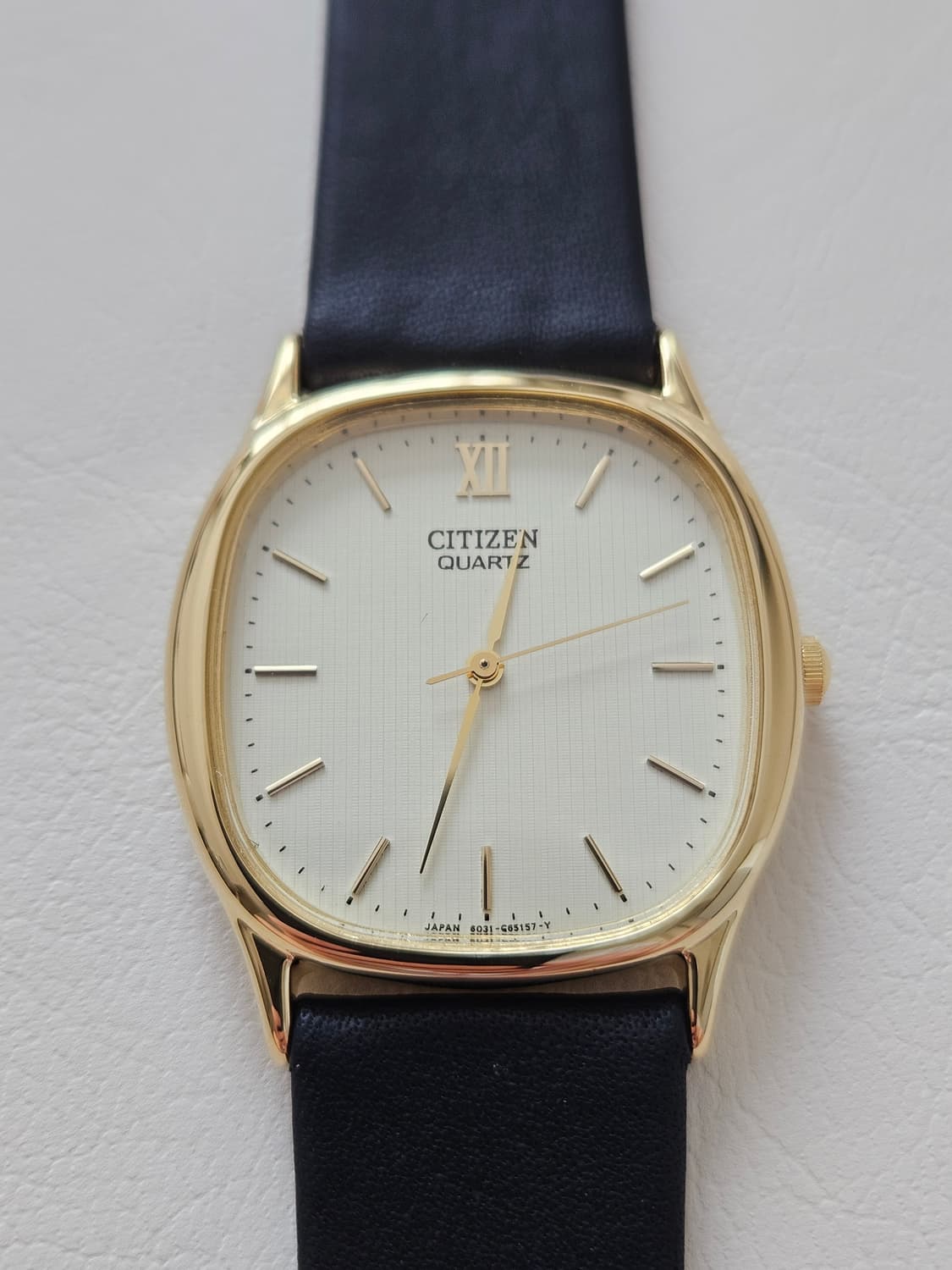 빈티지 시티즌 쿼츠 금장 가죽 시계 민트급 상품이미지3