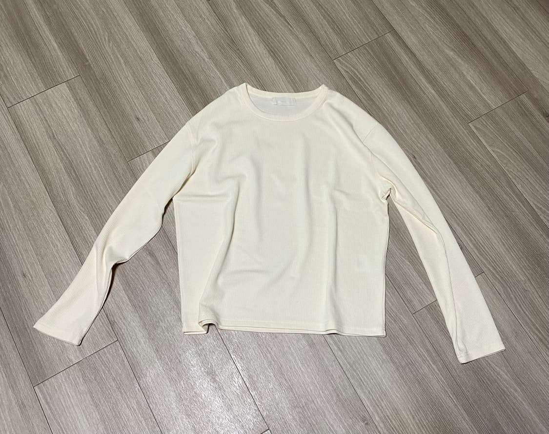 미나브 골지 크롭 롱 슬리브 아이보리 L 상품이미지2
