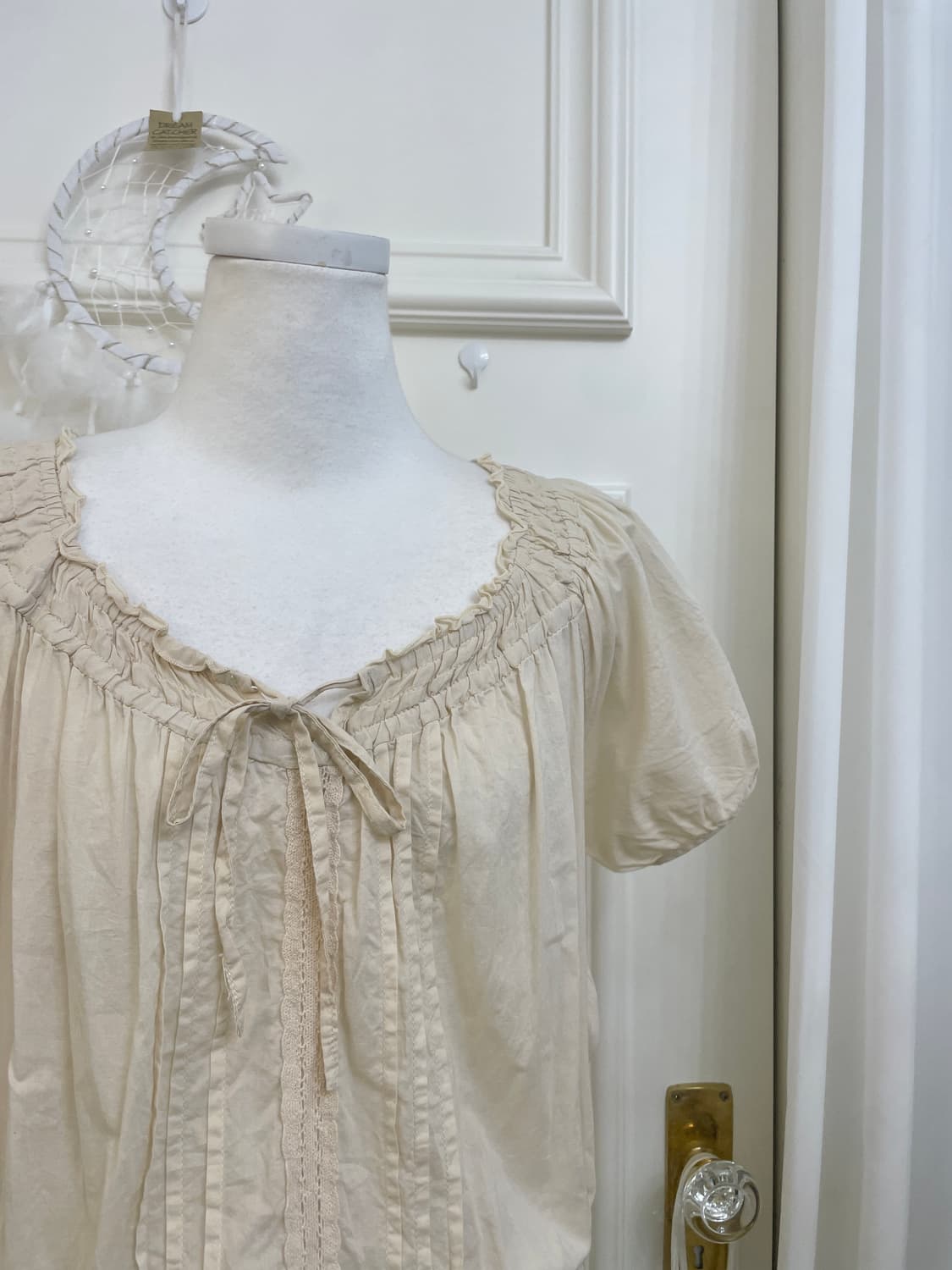 ivory lace trimming bow point cotton opc 상품이미지6