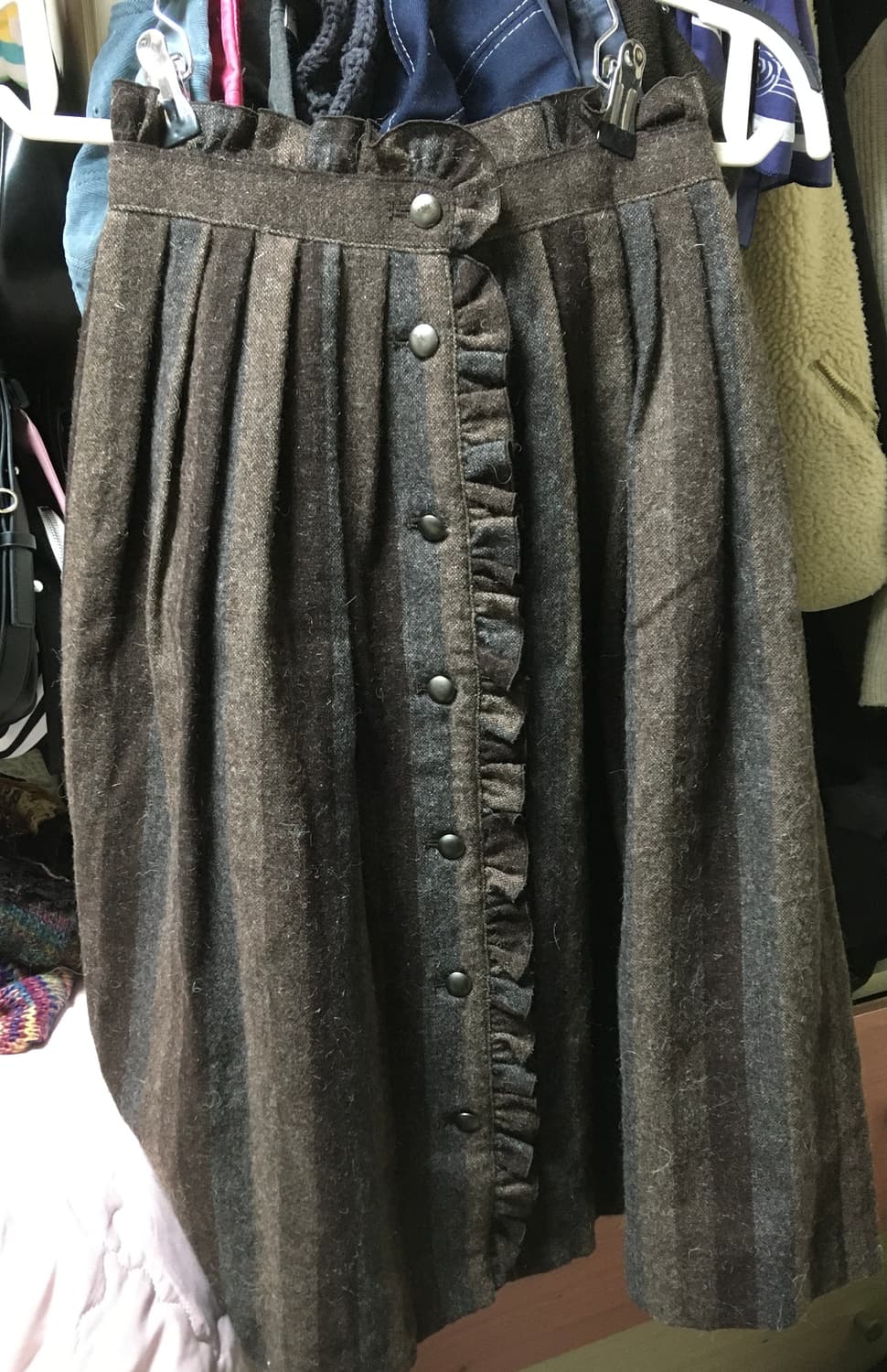 브라운 레이어드 모리 스커트 상품이미지1