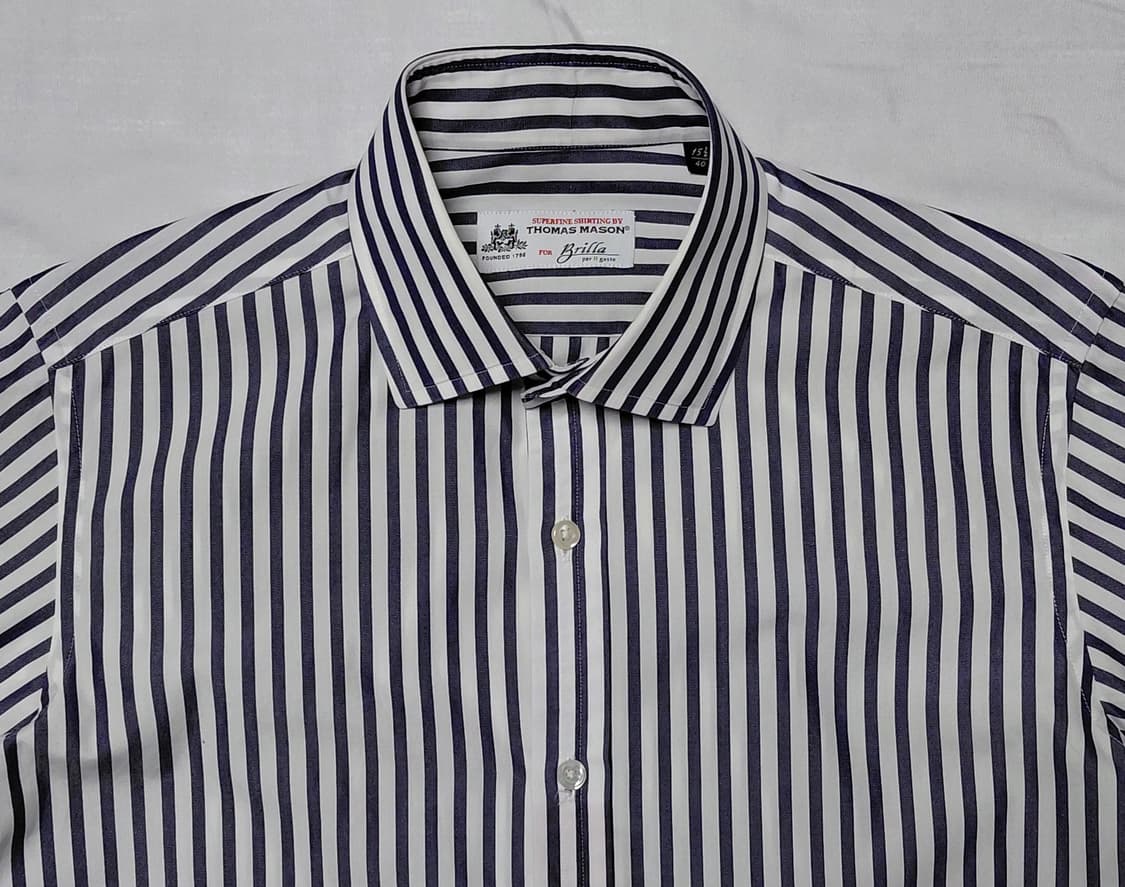 할인! 브릴라 퍼 일 구스토 x 토마스 메이슨 스트라이프 셔츠 (40) 상품이미지2