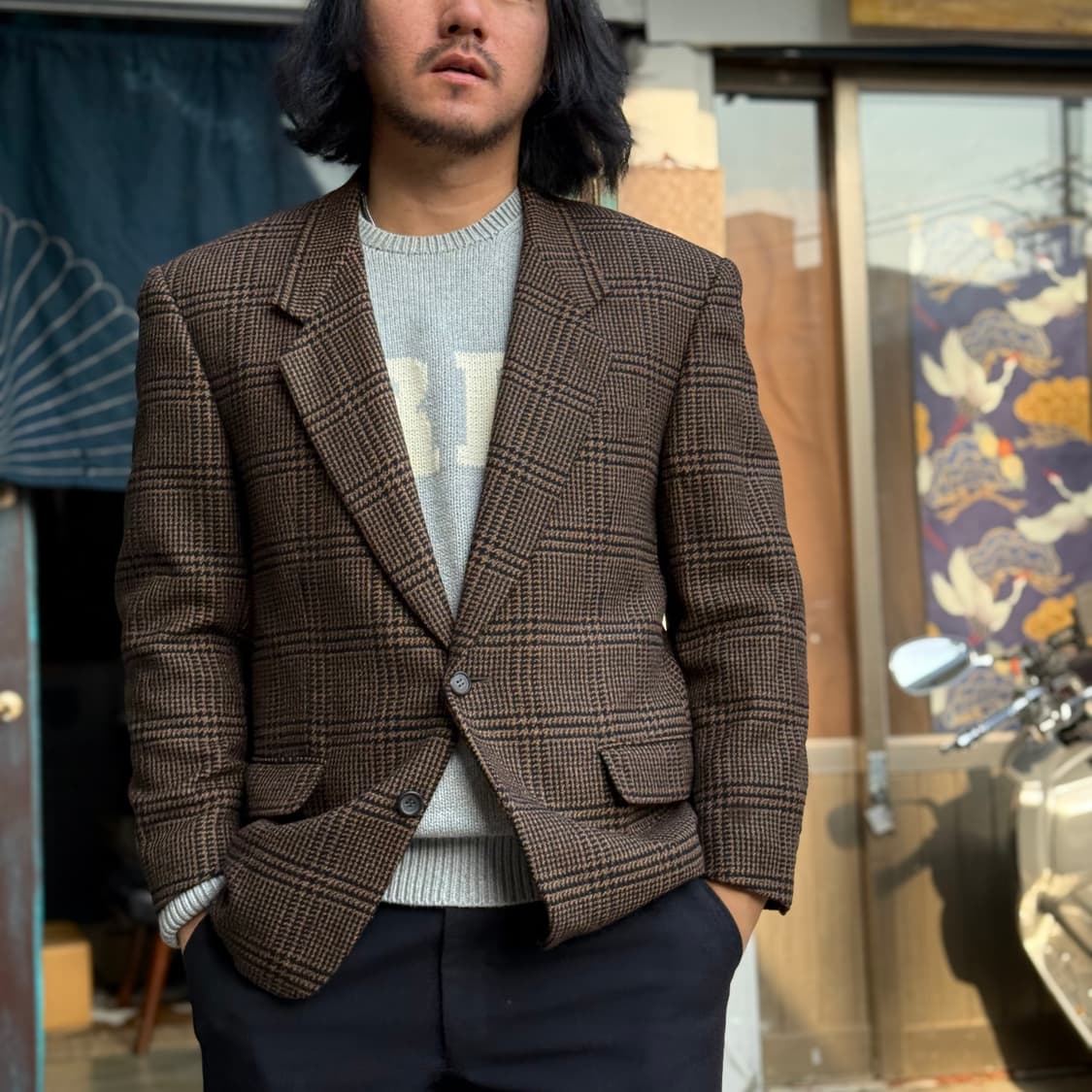 90‘s X-Gate 글렌체크 트위드 자켓 100 상품이미지7