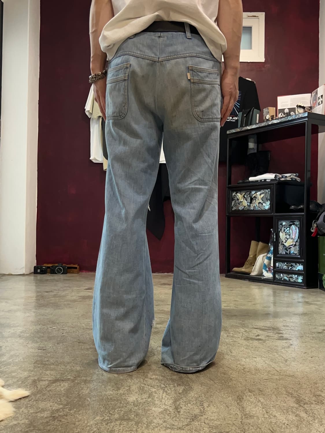 70s Levis 더티 와이드 플레어핏 데님 팬츠 상품이미지3