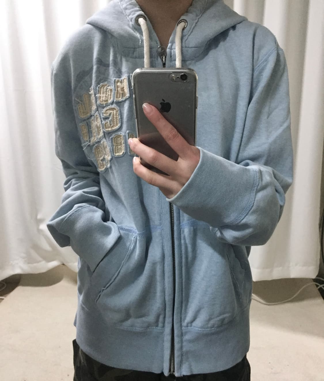 후아유 하늘 파스텔 블루 후드집업 상품이미지1
