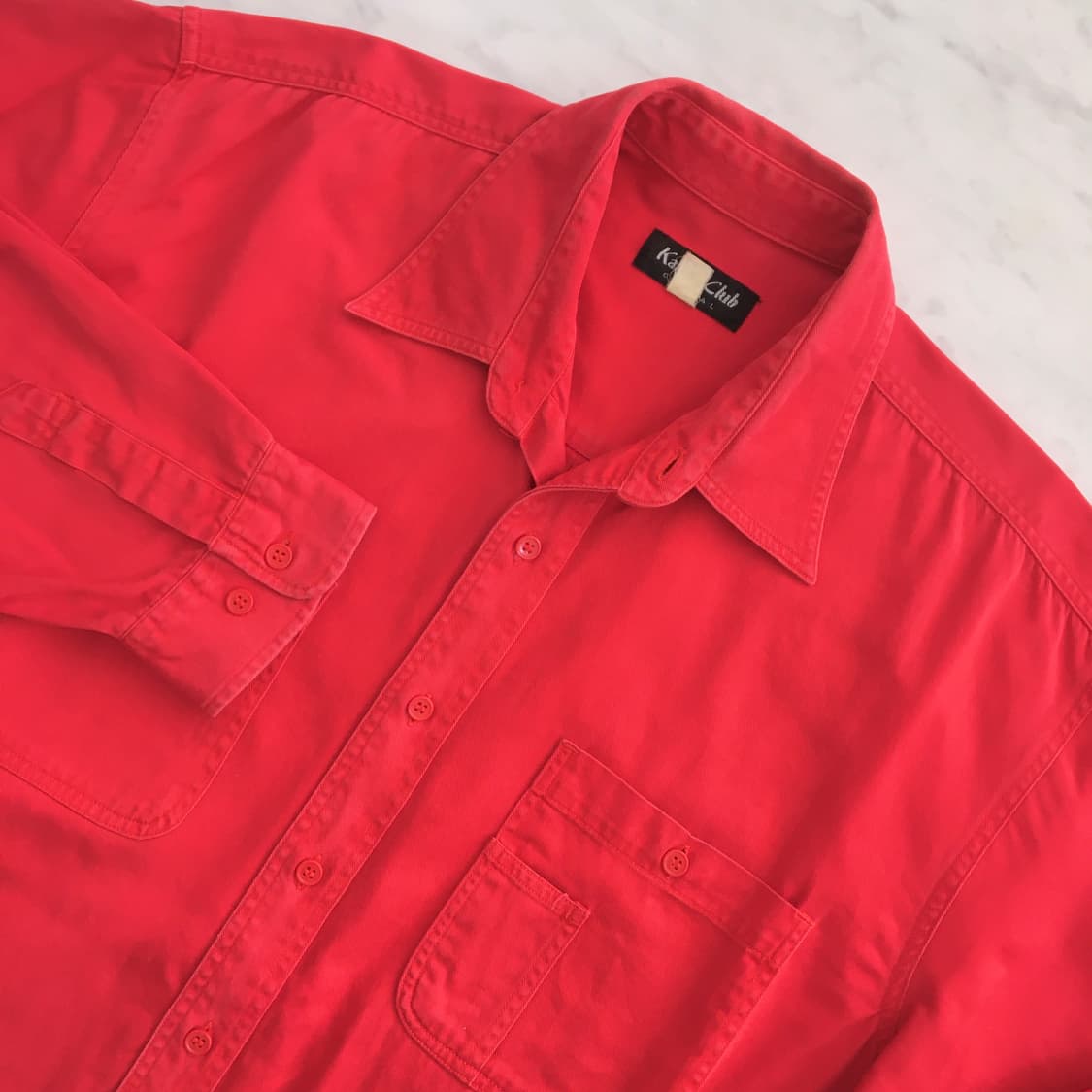 빈티지 투포켓 레드 데님 워크 셔츠 남성 105 사이즈 상품이미지2
