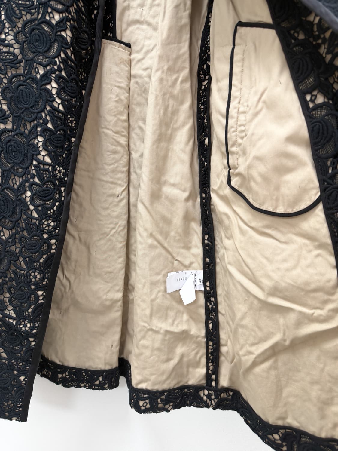 블루마린 로즈 레이스 실크 라이닝 트렌치 코트 상품이미지5