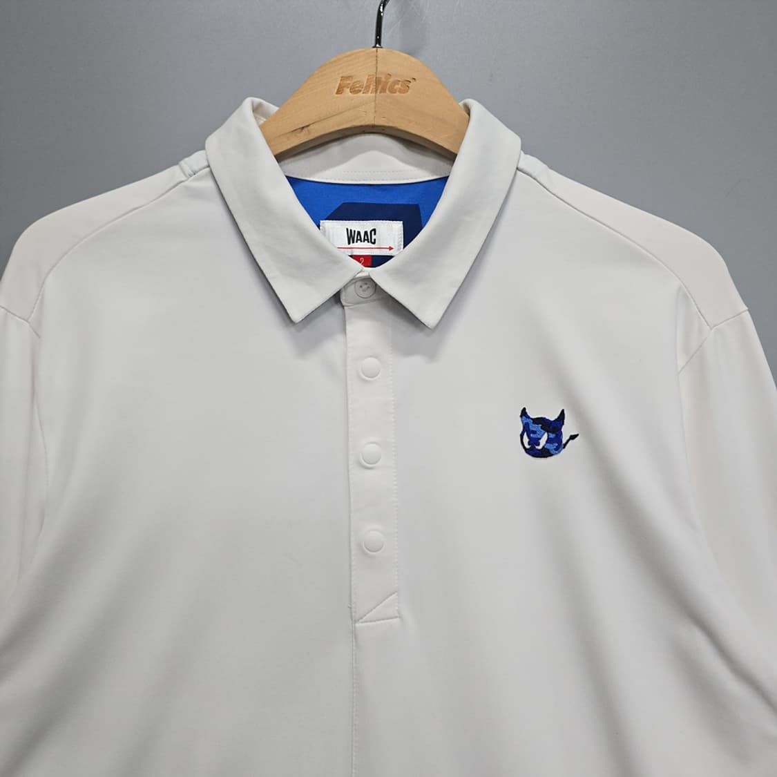 왁(WAAC) 골프 로고 긴팔 카라 티셔츠 화이트 2 상품이미지2