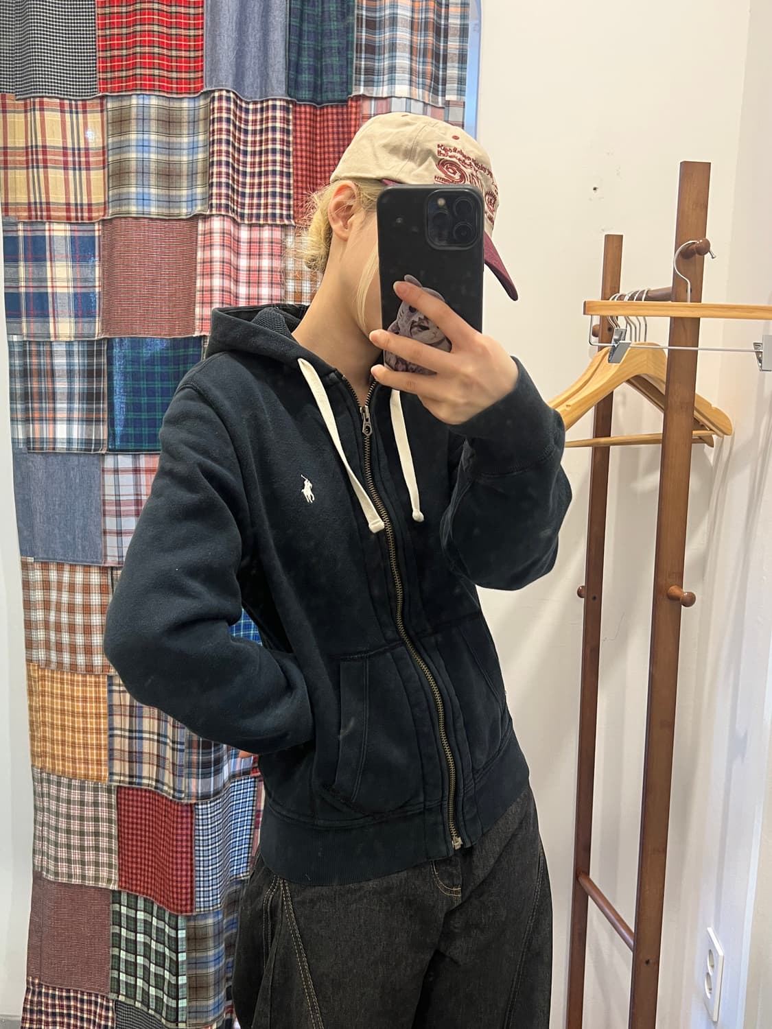 폴로 블랙 후드집업 상품이미지3