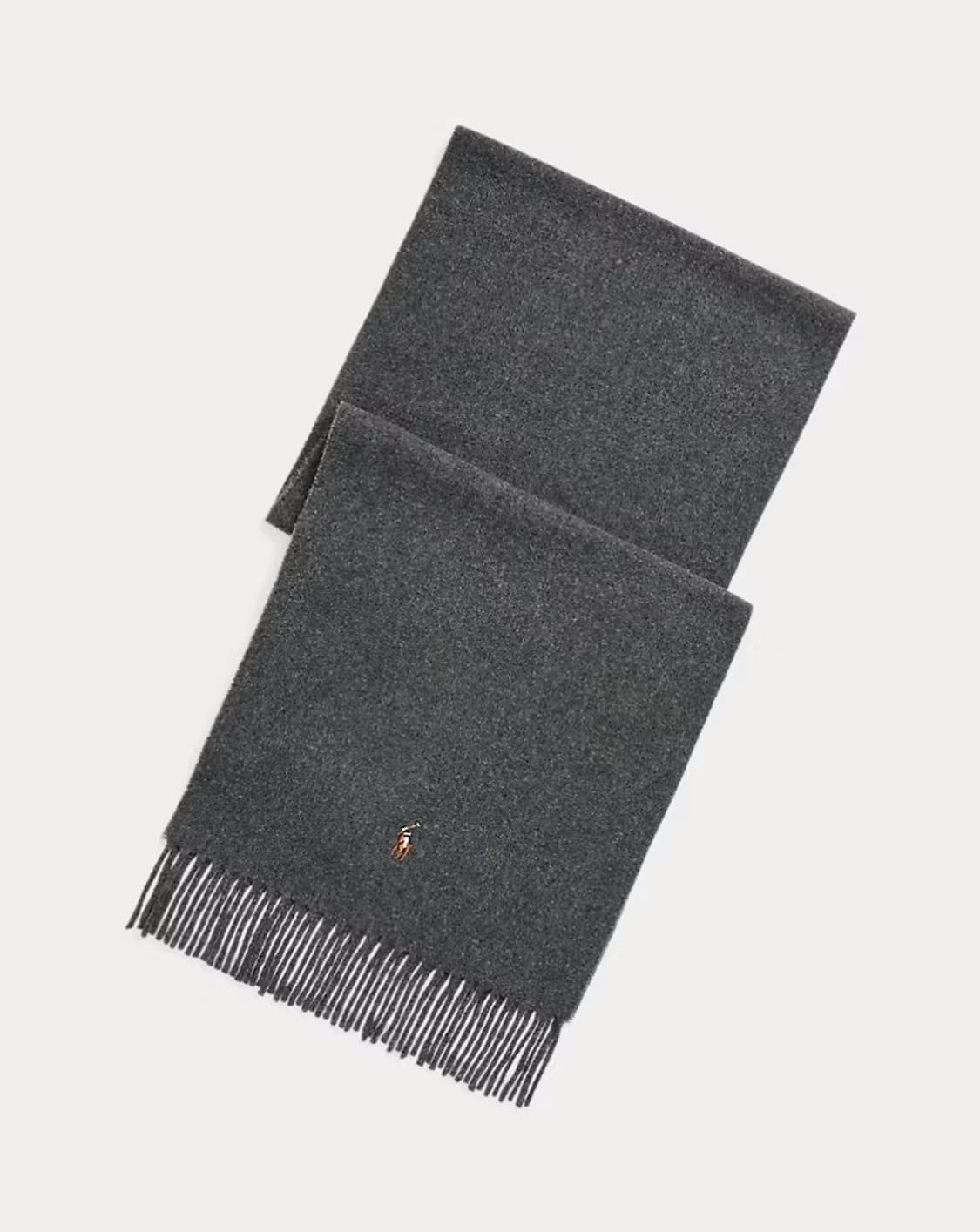 폴로 프린지 버진 울 스카프 머플러 목도리 차콜 그레이 바클레이 헤더 상품이미지1
