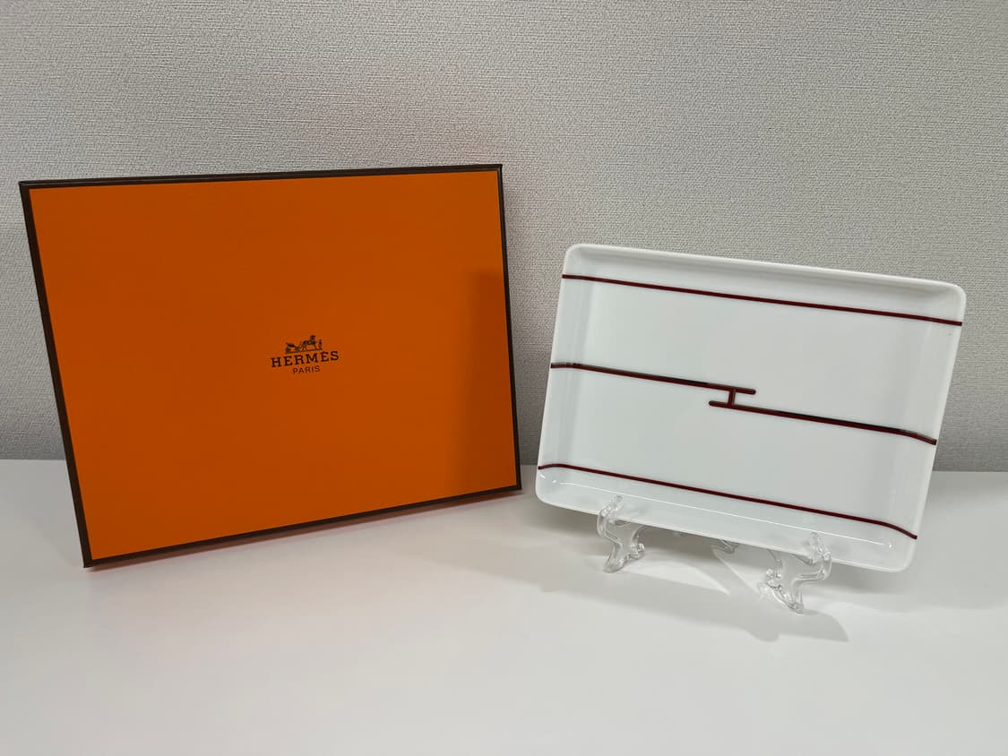 에르메스 리듬 레드 스퀘어 플레이트 1P HERMES 상품이미지1