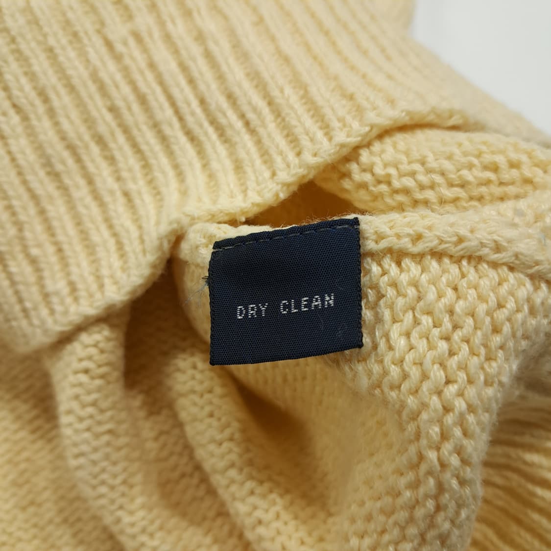 CL364 S 폴로 90s 홍콩판 린넨코튼 라이트옐로우 니트 베스트 상품이미지5