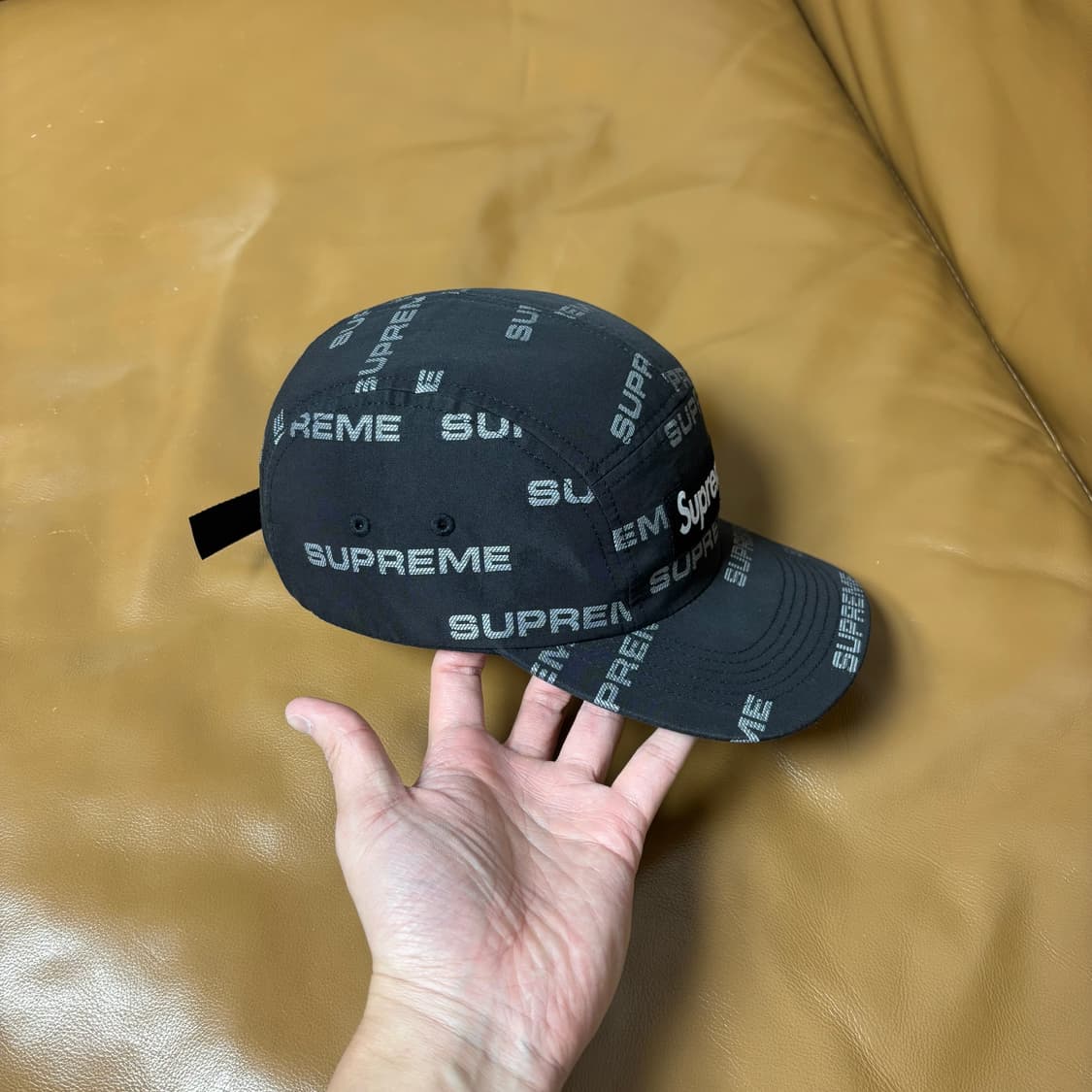 슈프림 캠프캡 모자 박스로고 자카드 블랙 상품이미지3