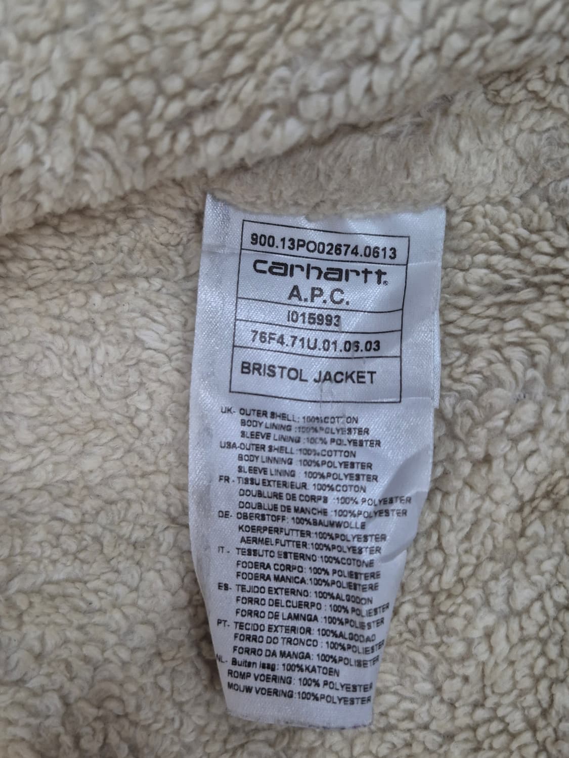 A.P.CxCarhartt WIP 13fw 데님덱자켓 남성 100사이즈 상품이미지6